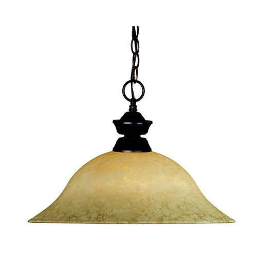 Z-Lite Pendant Lights 1 Light Pendant, Olde Bronze, Golden Mottle - 100701OB-GM16