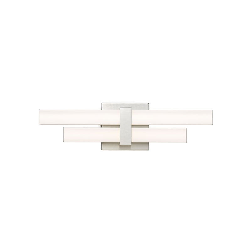 Z-Lite Zane 2 Light 18" Vanity, Brushed Nickel/Frosted