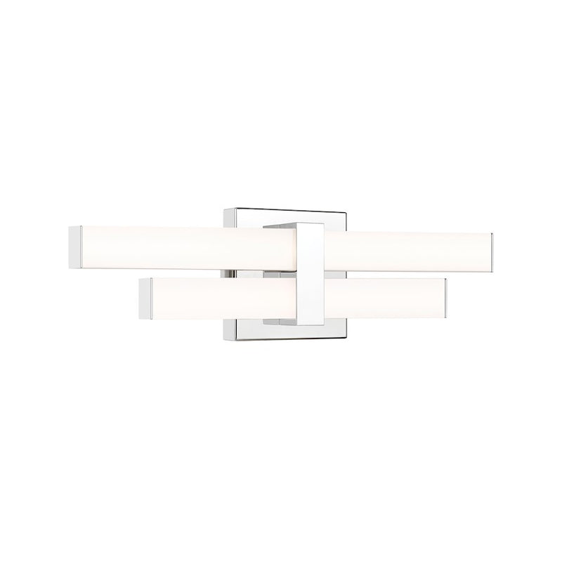 Z-Lite Zane 2 Light 18" Vanity, Chrome/Frosted - 1008-18W-CH-LED