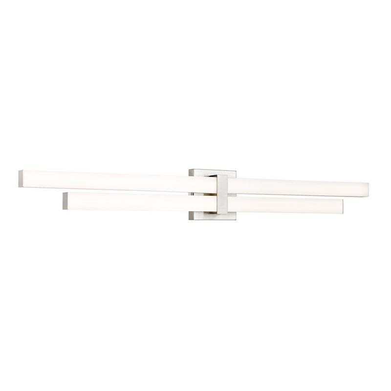 Z-Lite Zane 2 Light 40" Vanity, Brushed Nickel/Frosted - 1008-40W-BN-LED