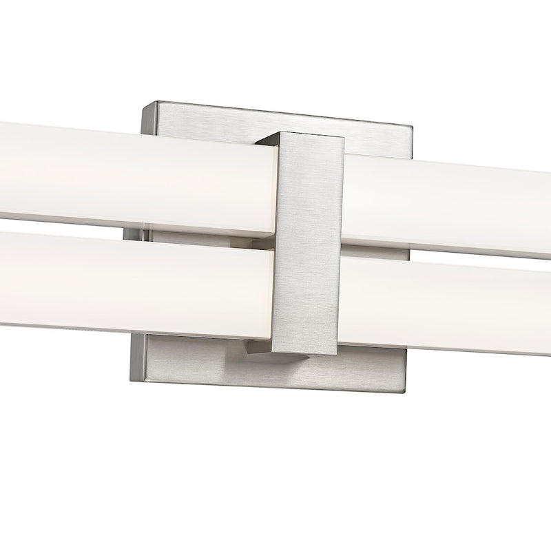 Z-Lite Zane 2 Light 40" Vanity, Brushed Nickel/Frosted