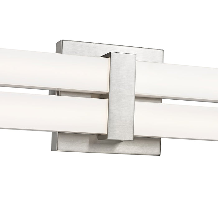 Z-Lite Zane 2 Light 40" Vanity, Brushed Nickel/Frosted