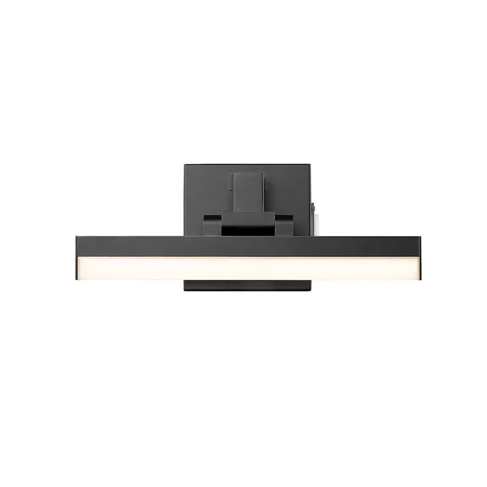 Z-Lite Liam 1 Light 13" Vanity, Matte Black/Frosted