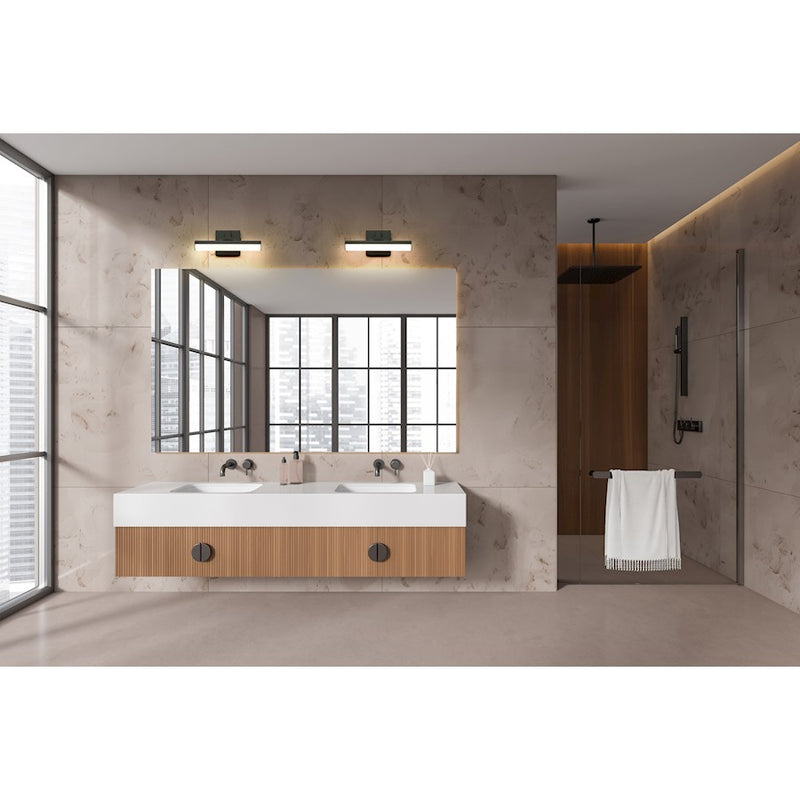 Z-Lite Liam 1 Light 13" Vanity, Matte Black/Frosted
