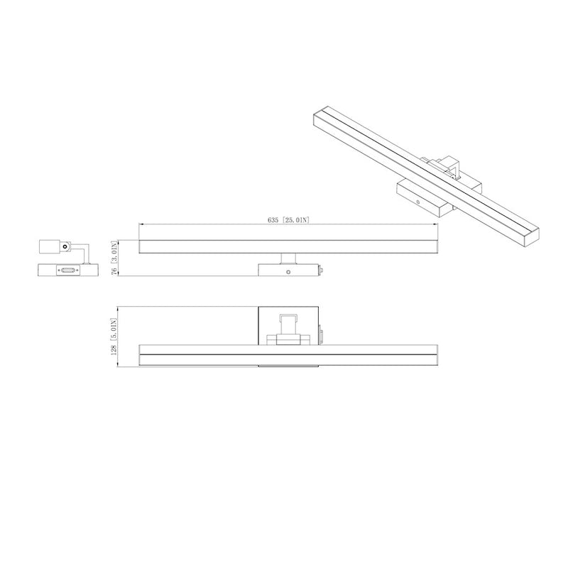 Z-Lite Liam 1 Light 25" Vanity, Matte Black/Frosted