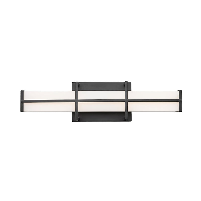 Z-Lite Harrison 1 Light 18" Vanity, Matte Black/Frosted