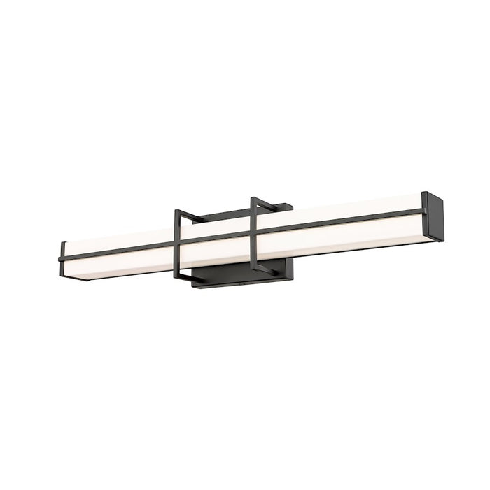 Z-Lite Harrison 1 Light 25" Vanity, Matte Black/Frosted