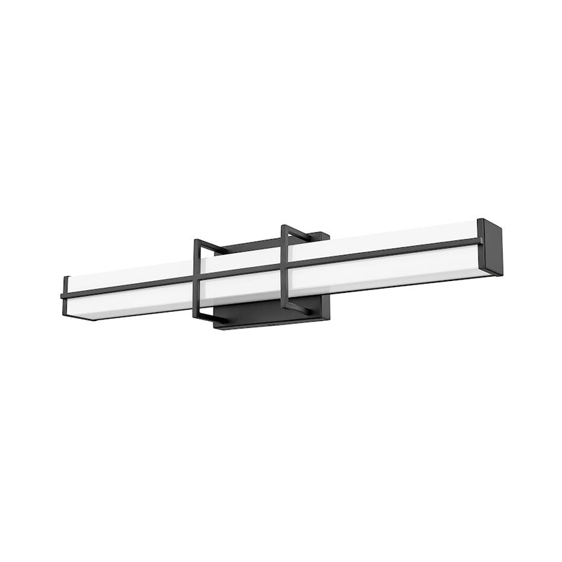 Z-Lite Harrison 1 Light 25" Vanity, Matte Black/Frosted