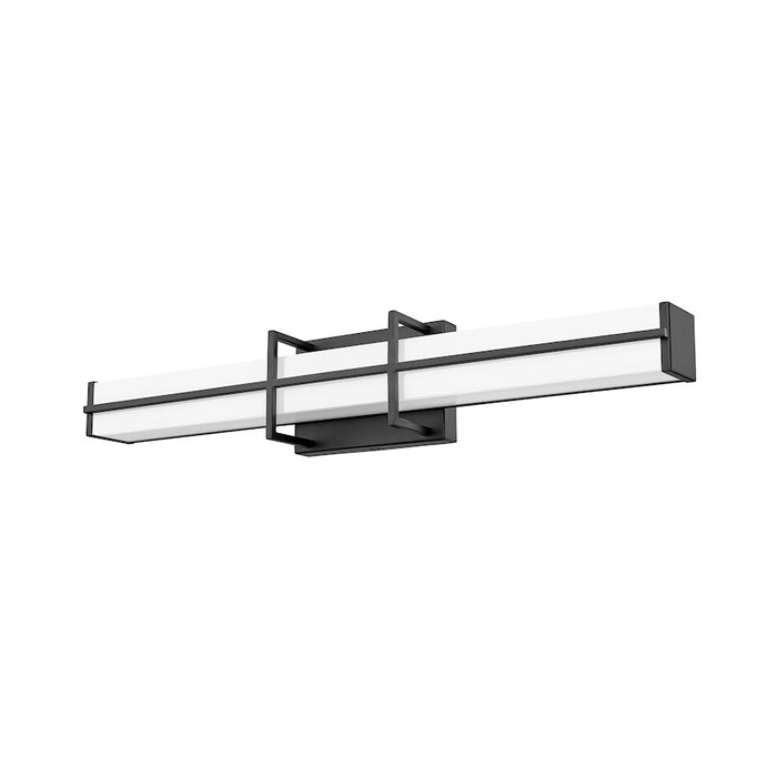 Z-Lite Harrison 1 Light 25" Vanity, Matte Black/Frosted