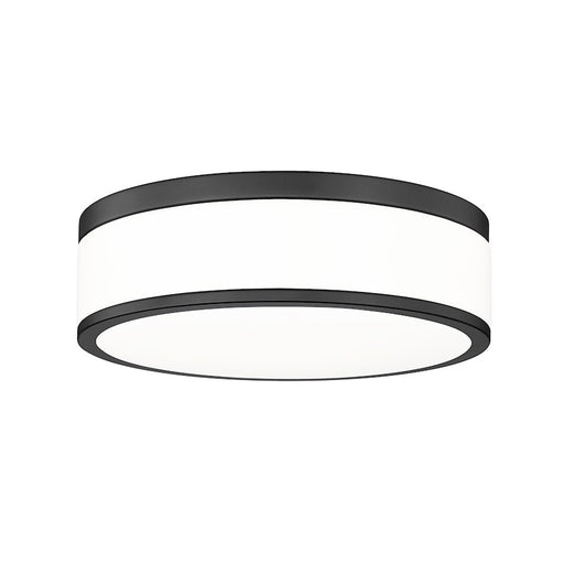 Z-Lite Ballord 1 Light 12" Flush Mount, Matte Black/Frosted - 1012F12-MB-LED