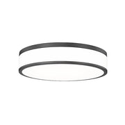 Z-Lite Ballord 1 Light 16" Flush Mount, Matte Black/Frosted - 1012F16-MB-LED