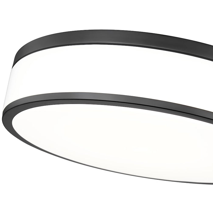 Z-Lite Ballord 1 Light 16" Flush Mount, Matte Black/Frosted