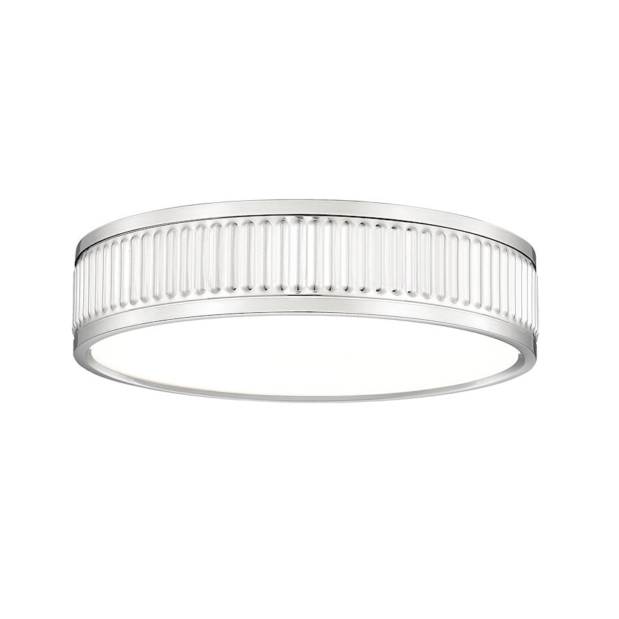 Z-Lite Stari 1 Light 12.75" Flush Mount, Brushed Nickel/Frosted - 1013F12-BN-LED
