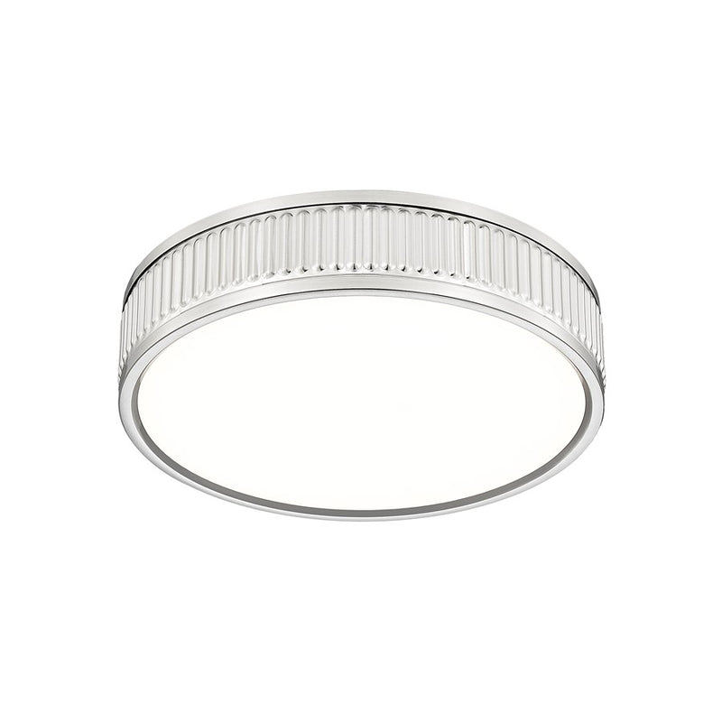 Z-Lite Stari 1 Light 12.75" Flush Mount, Brushed Nickel/Frosted
