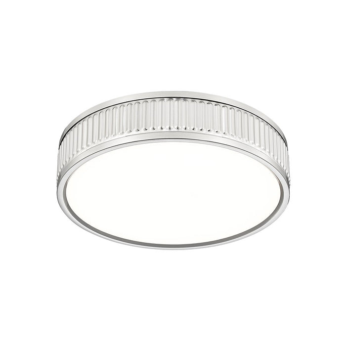 Z-Lite Stari 1 Light 12.75" Flush Mount, Brushed Nickel/Frosted
