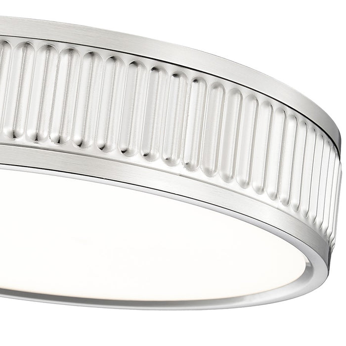 Z-Lite Stari 1 Light 12.75" Flush Mount, Brushed Nickel/Frosted