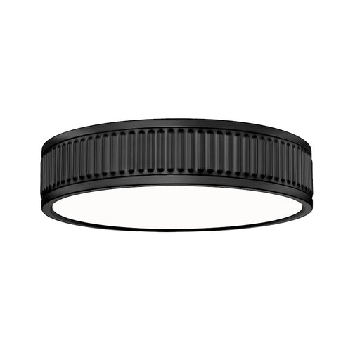 Z-Lite Stari 1 Light 12.75" Flush Mount, Matte Black/Frosted - 1013F12-MB-LED