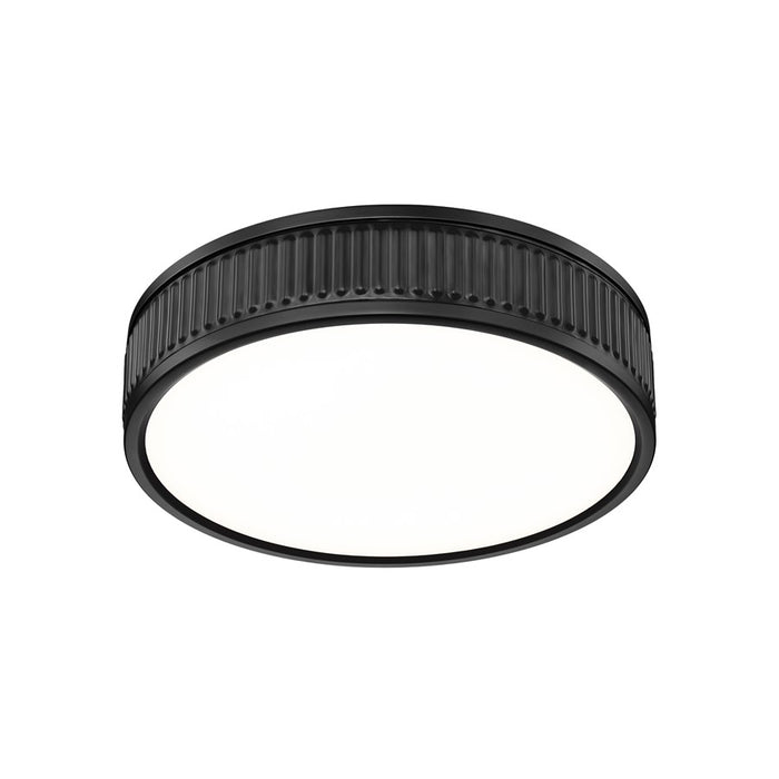 Z-Lite Stari 1 Light 12.75" Flush Mount, Matte Black/Frosted