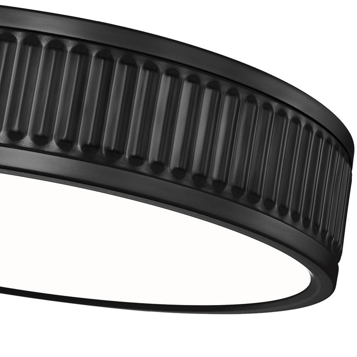 Z-Lite Stari 1 Light 12.75" Flush Mount, Matte Black/Frosted