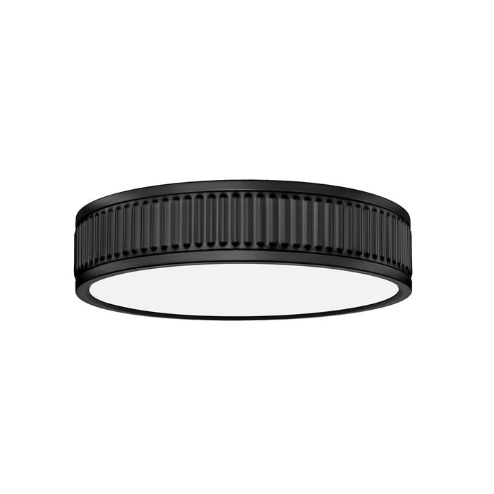 Z-Lite Stari 1 Light 12.75" Flush Mount, Matte Black/Frosted