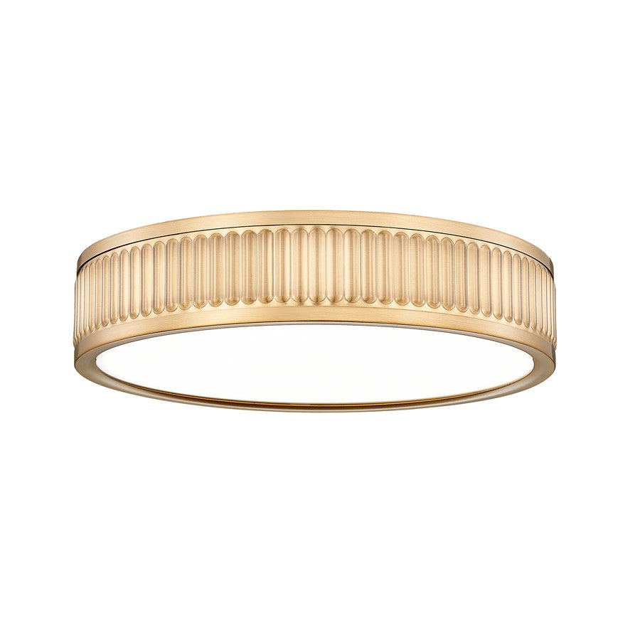 Z-Lite Stari 1 Light 12.75" Flush Mount, Modern Gold/Frosted - 1013F12-MGLD-LED