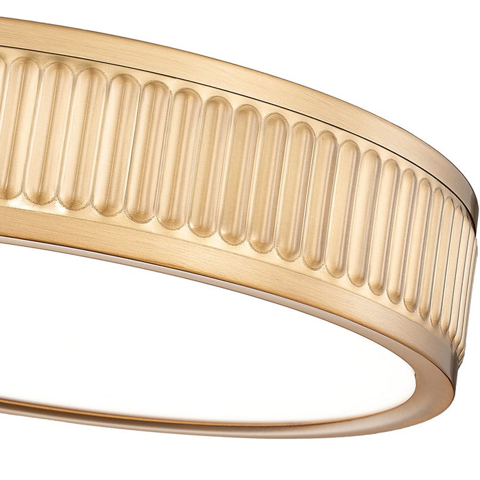Z-Lite Stari 1 Light 12.75" Flush Mount, Modern Gold/Frosted