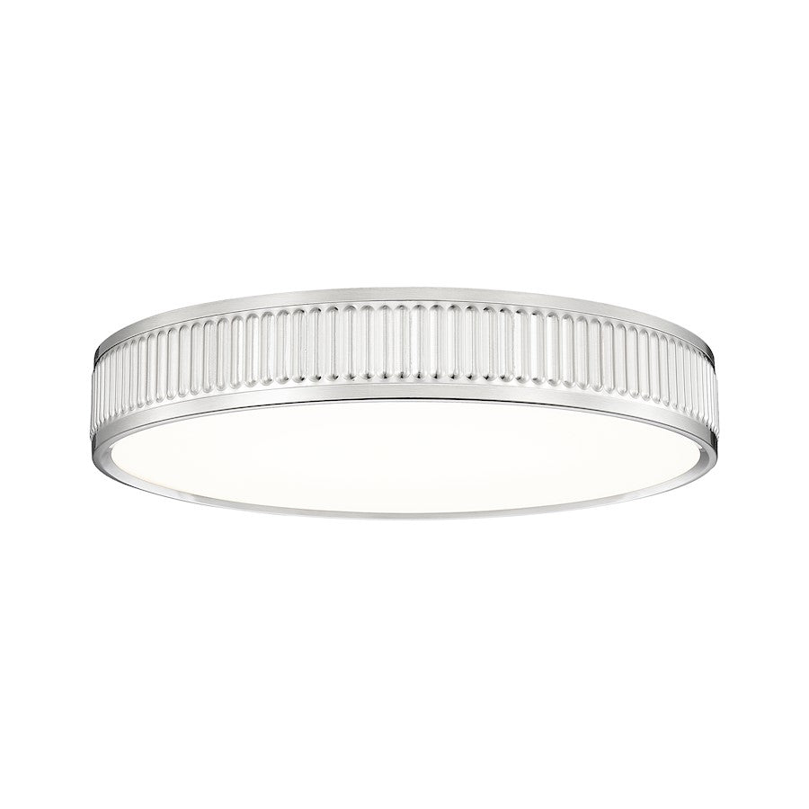 Z-Lite Stari 1 Light 16.75" Flush Mount, Brushed Nickel/Frosted - 1013F16-BN-LED