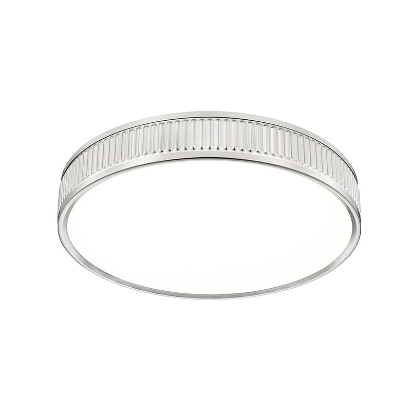Z-Lite Stari 1 Light 16.75" Flush Mount, Brushed Nickel/Frosted