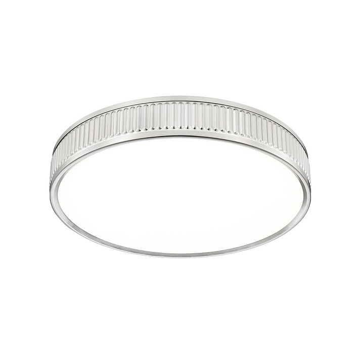 Z-Lite Stari 1 Light 16.75" Flush Mount, Brushed Nickel/Frosted