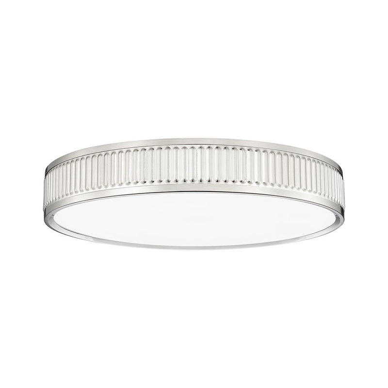 Z-Lite Stari 1 Light 16.75" Flush Mount, Brushed Nickel/Frosted