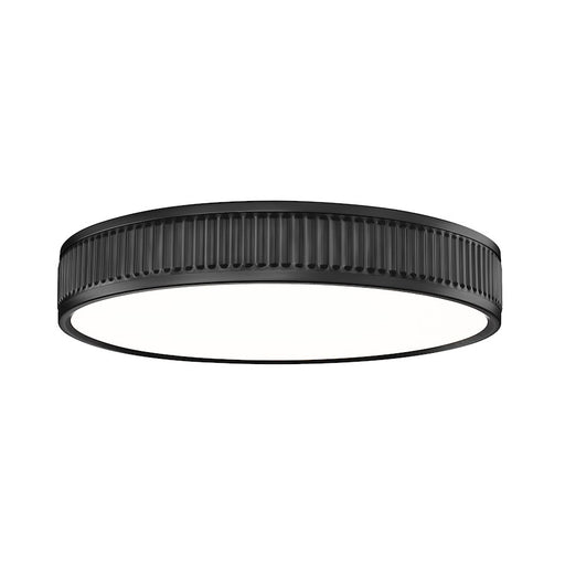 Z-Lite Stari 1 Light 16.75" Flush Mount, Matte Black/Frosted - 1013F16-MB-LED