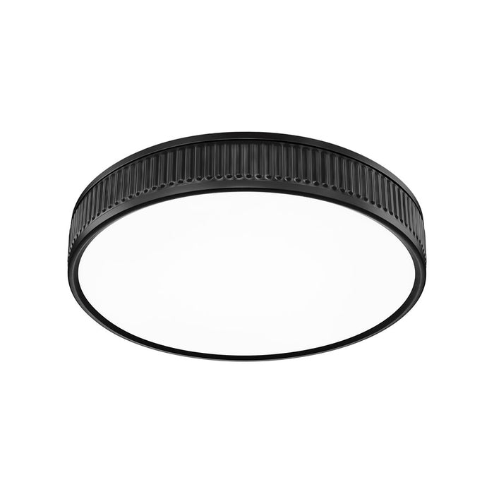 Z-Lite Stari 1 Light 16.75" Flush Mount, Matte Black/Frosted