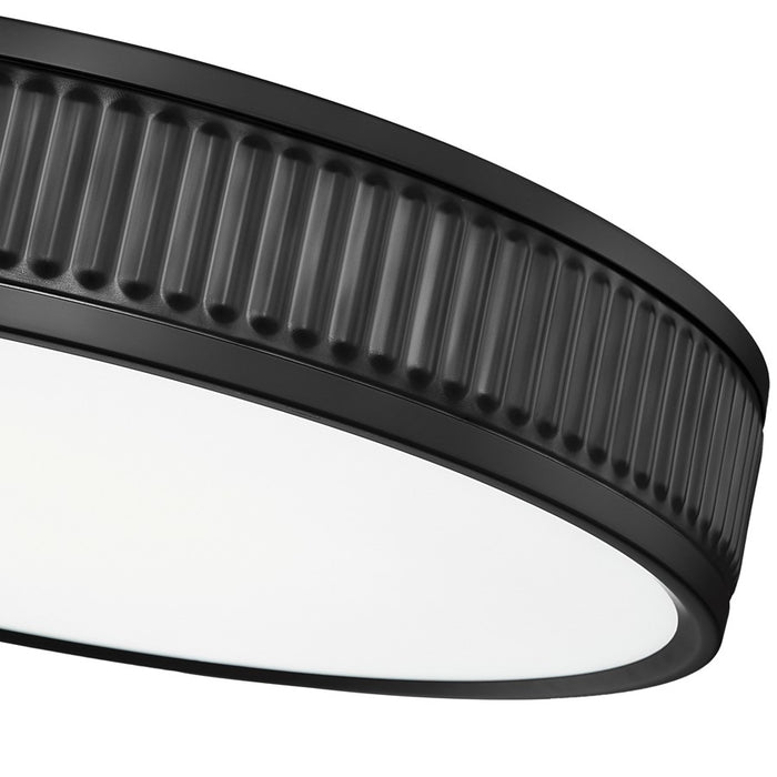 Z-Lite Stari 1 Light 16.75" Flush Mount, Matte Black/Frosted