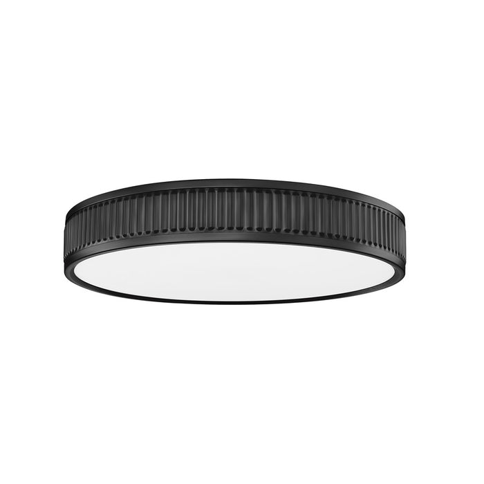 Z-Lite Stari 1 Light 16.75" Flush Mount, Matte Black/Frosted
