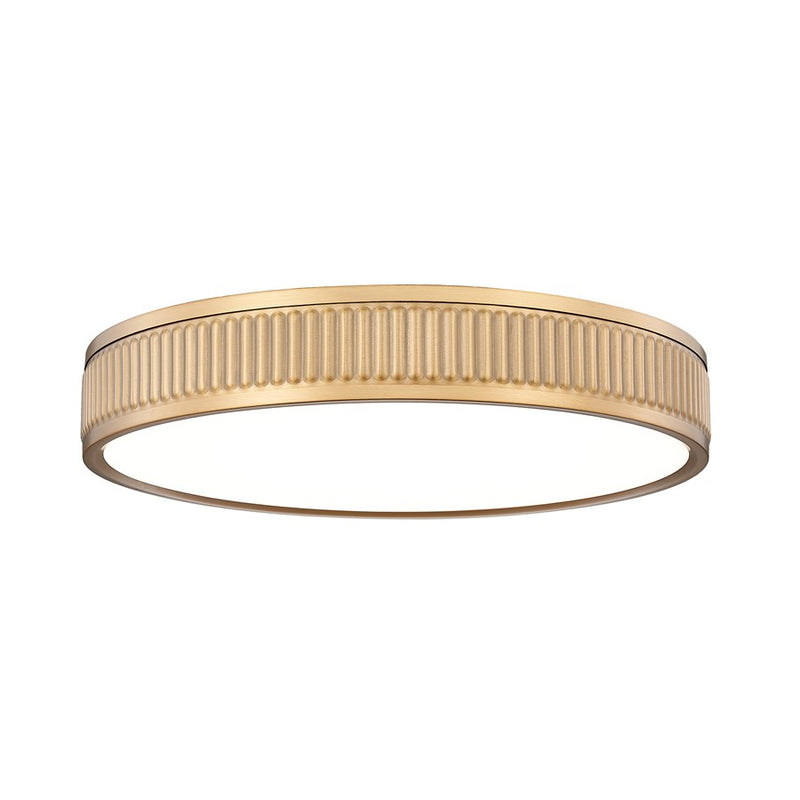 Z-Lite Stari 1 Light 16.75" Flush Mount, Modern Gold/Frosted