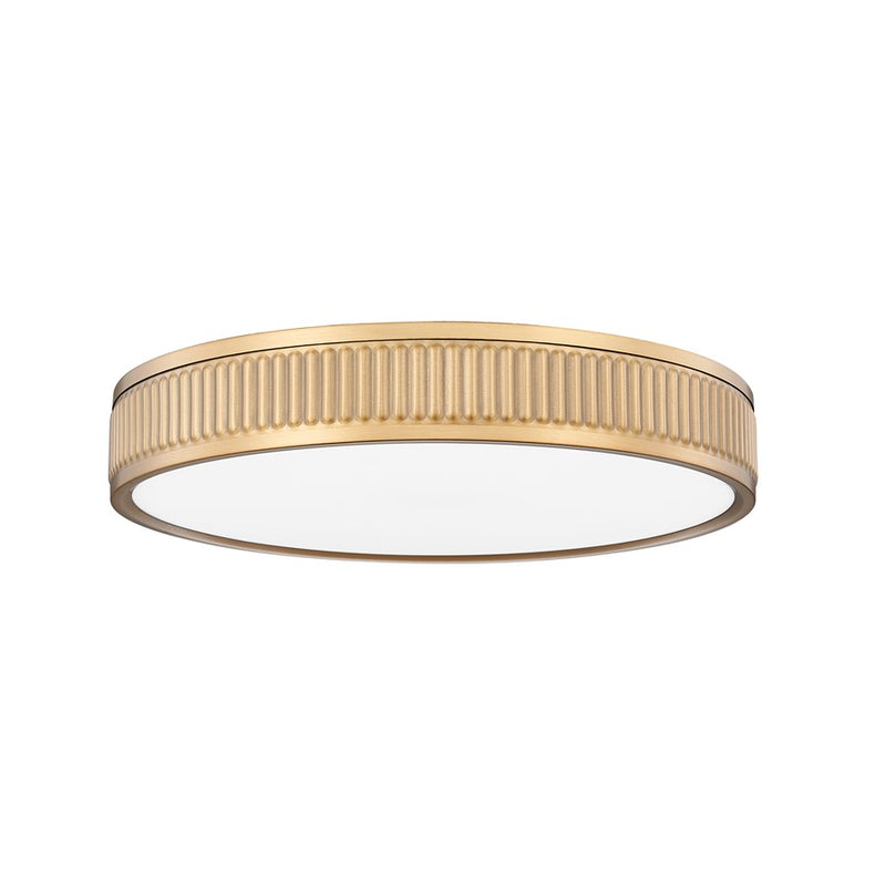 Z-Lite Stari 1 Light 16.75" Flush Mount, Modern Gold/Frosted