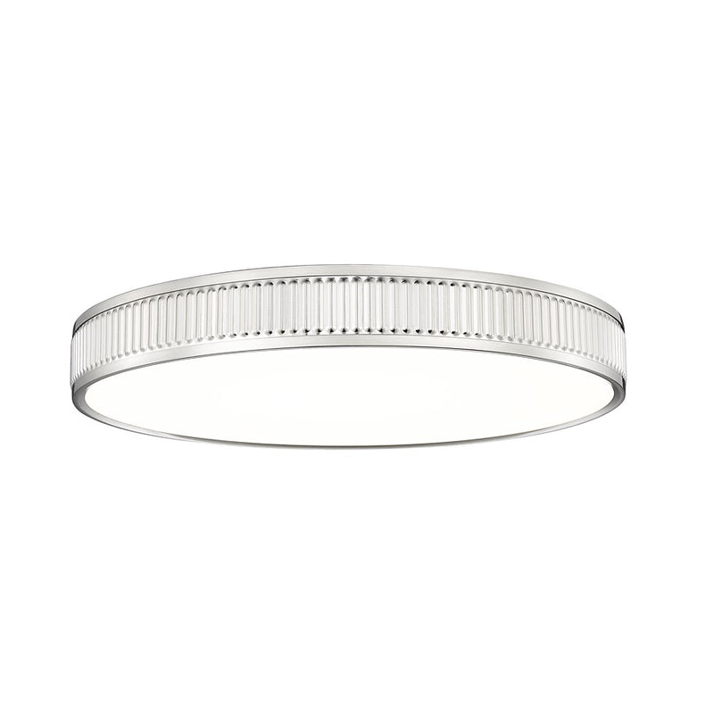 Z-Lite Stari 1 Light 20.75" Flush Mount, Brushed Nickel/Frosted - 1013F20-BN-LED