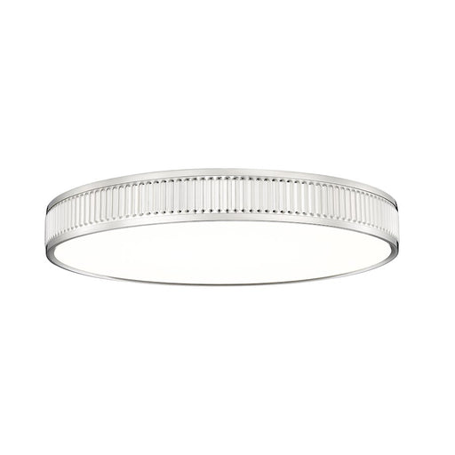 Z-Lite Stari 1 Light 20.75" Flush Mount, Brushed Nickel/Frosted - 1013F20-BN-LED