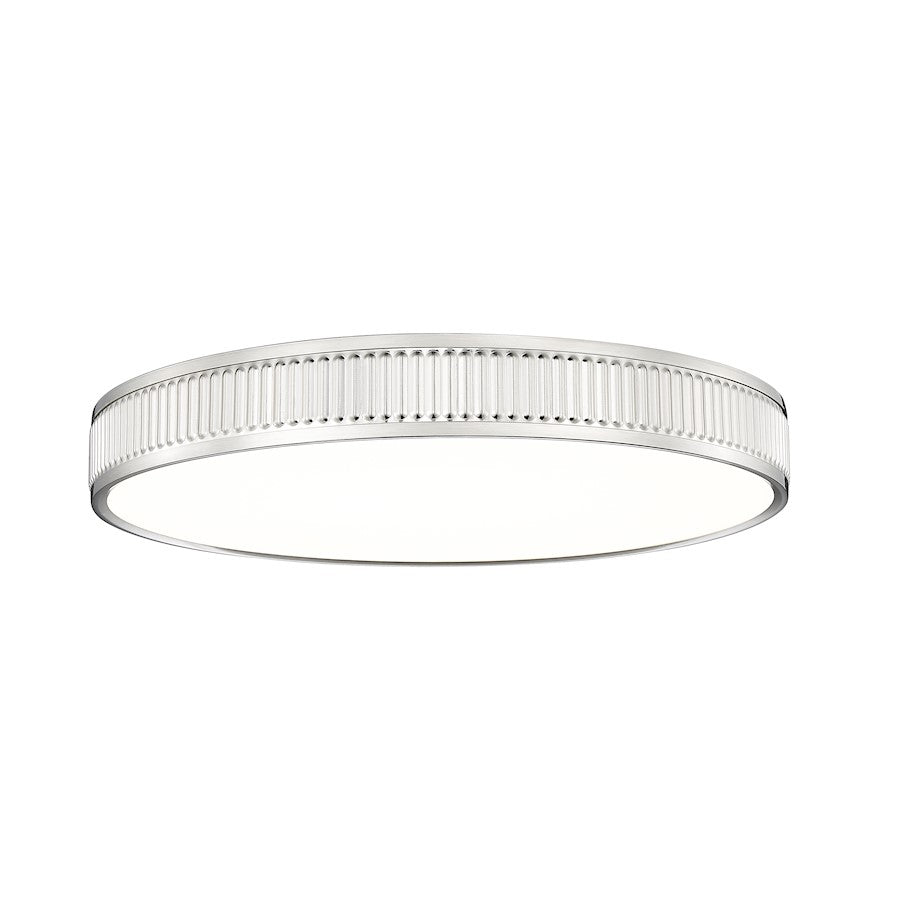 Z-Lite Stari 1 Light 20.75" Flush Mount, Brushed Nickel/Frosted - 1013F20-BN-LED