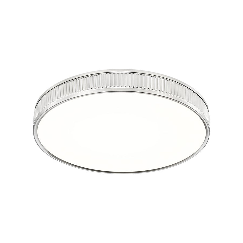 Z-Lite Stari 1 Light 20.75" Flush Mount, Brushed Nickel/Frosted