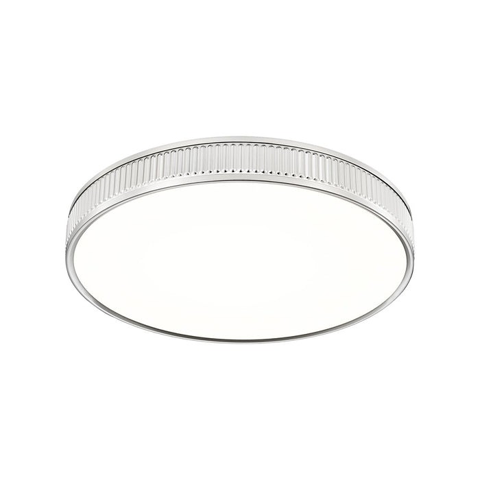 Z-Lite Stari 1 Light 20.75" Flush Mount, Brushed Nickel/Frosted