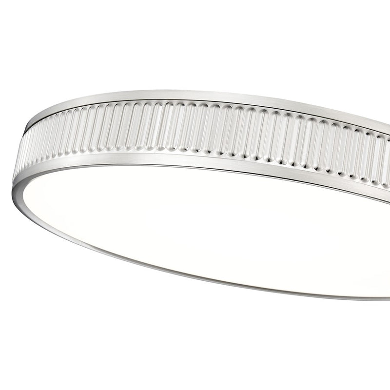 Z-Lite Stari 1 Light 20.75" Flush Mount, Brushed Nickel/Frosted