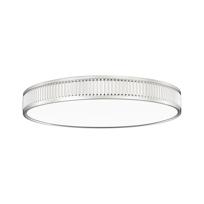 Z-Lite Stari 1 Light 20.75" Flush Mount, Brushed Nickel/Frosted