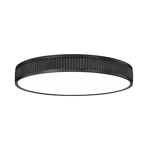 Z-Lite Stari 1 Light 20.75" Flush Mount, Matte Black/Frosted - 1013F20-MB-LED
