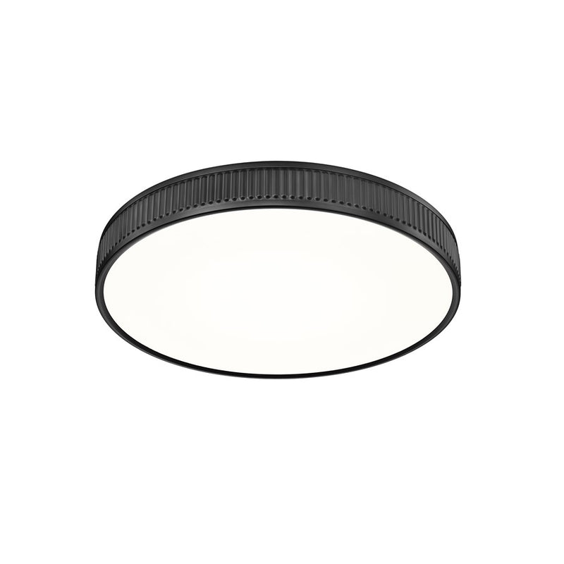 Z-Lite Stari 1 Light 20.75" Flush Mount, Matte Black/Frosted