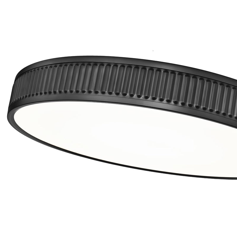 Z-Lite Stari 1 Light 20.75" Flush Mount, Matte Black/Frosted