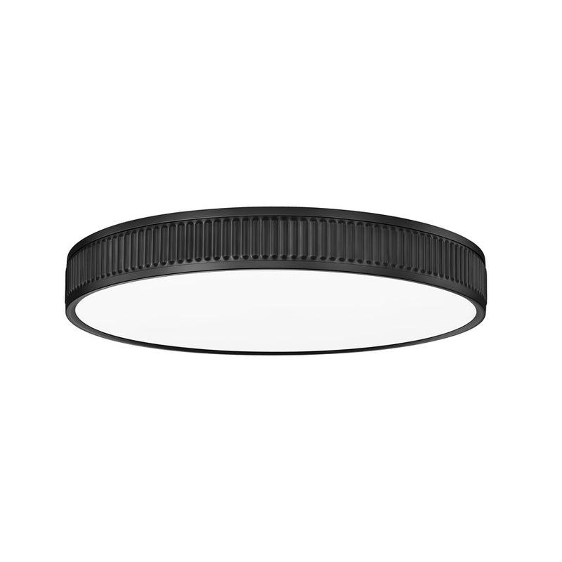 Z-Lite Stari 1 Light 20.75" Flush Mount, Matte Black/Frosted