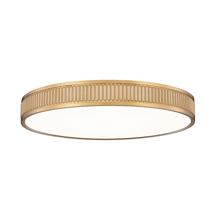 Z-Lite Stari 1 Light 20.75" Flush Mount, Modern Gold/Frosted - 1013F20-MGLD-LED