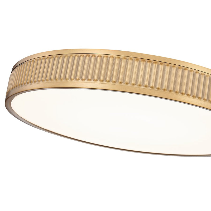 Z-Lite Stari 1 Light 20.75" Flush Mount, Modern Gold/Frosted