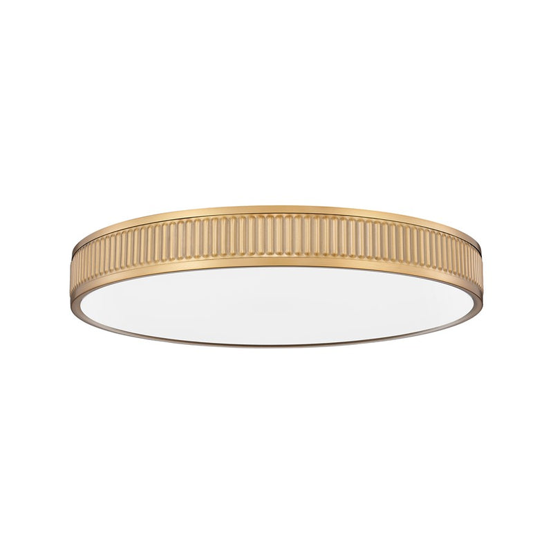Z-Lite Stari 1 Light 20.75" Flush Mount, Modern Gold/Frosted